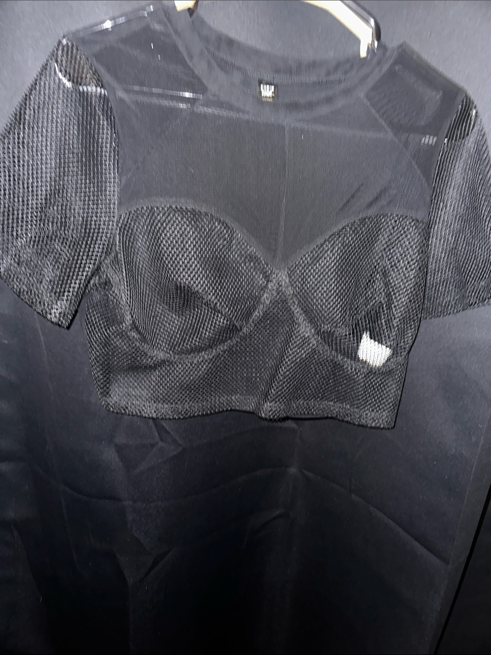 Black Mesh Bustier Crop Top
